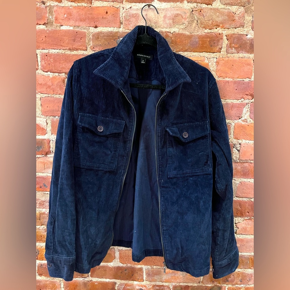 Navy Banana Republic Corduroy Work Jacket